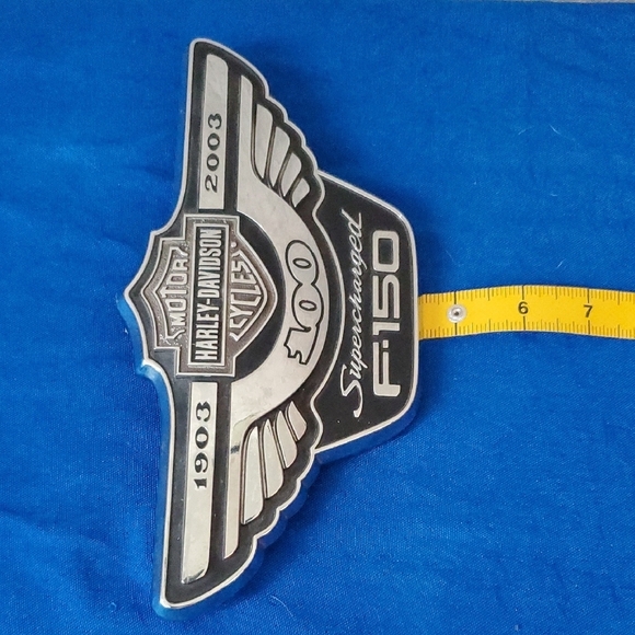 2003 OEM Harley-Davidson Ford F-150 Supercharged Silver 100th Emblem Badge - Picture 8 of 9